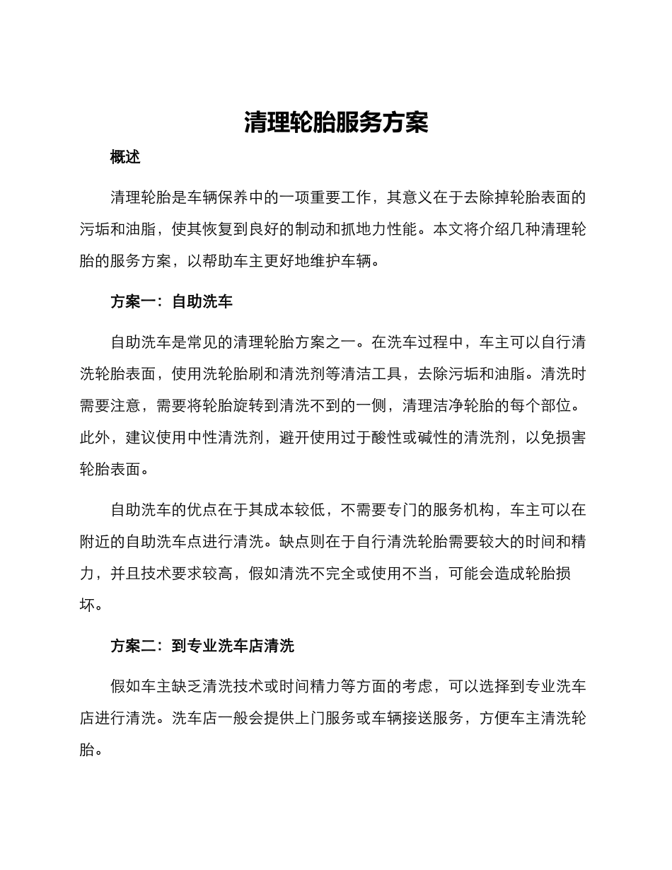 清理轮胎服务方案_第1页