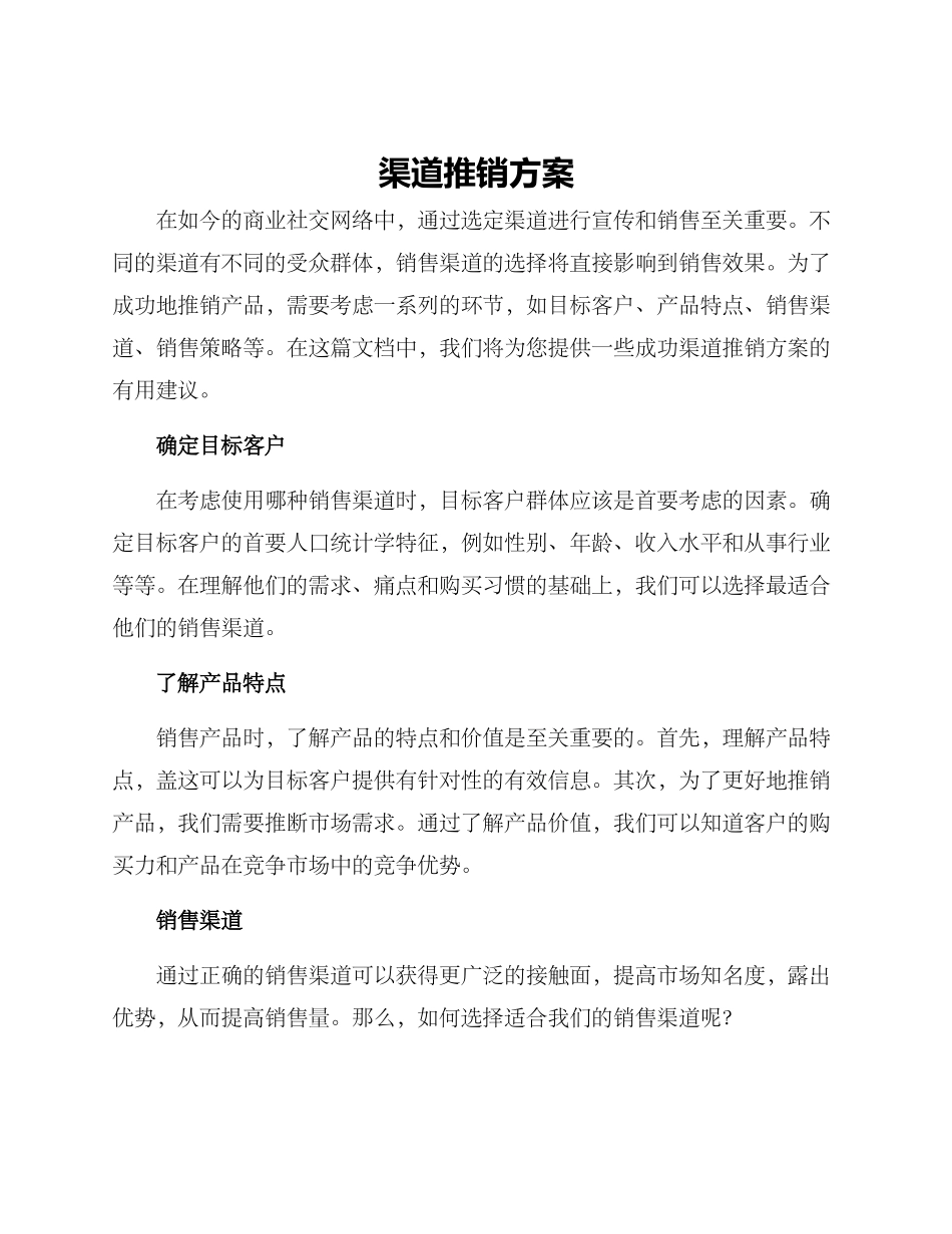 渠道推销方案_第1页