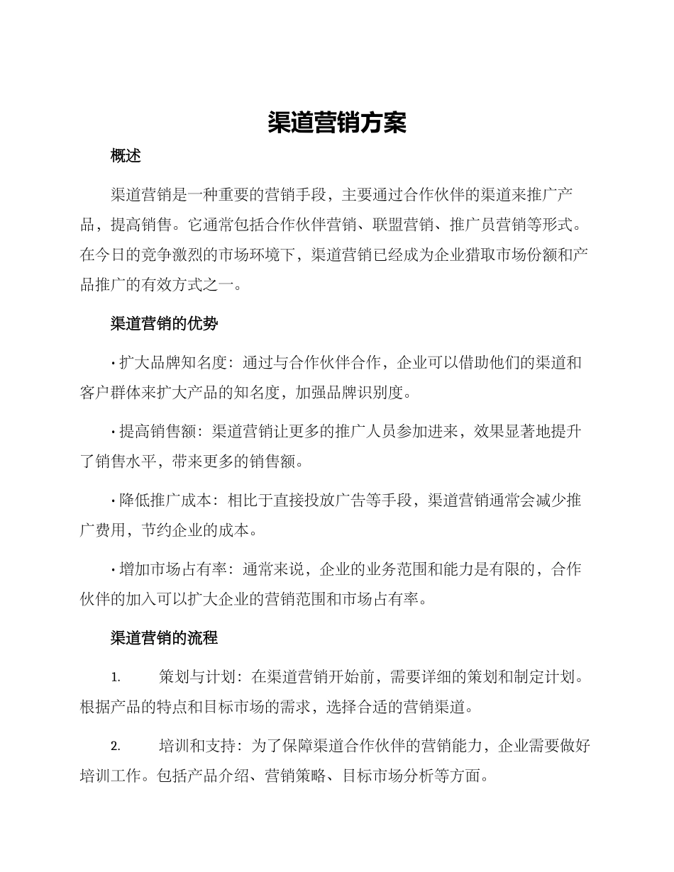 渠道营销方案_第1页