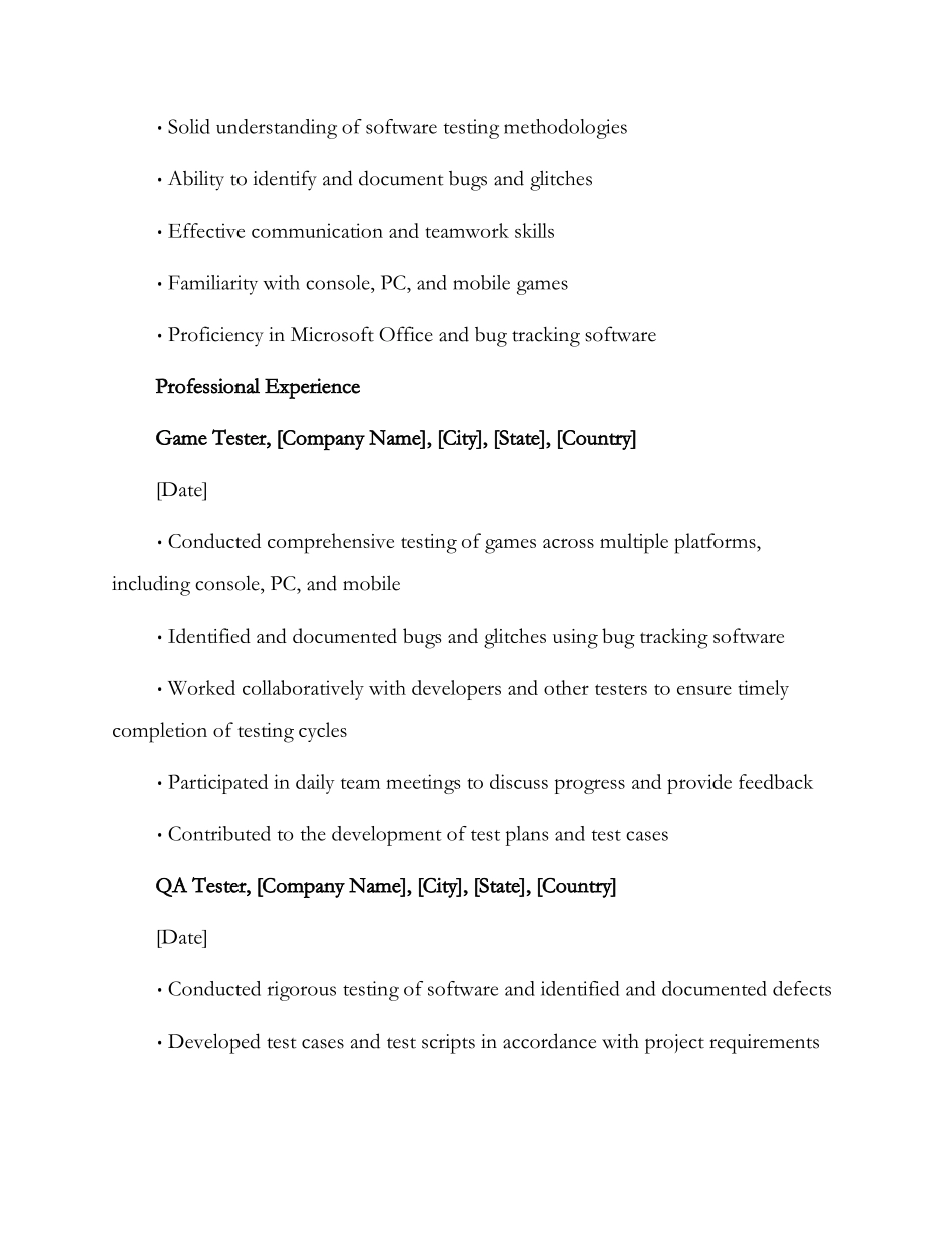 游戏测试员英文简历_第2页