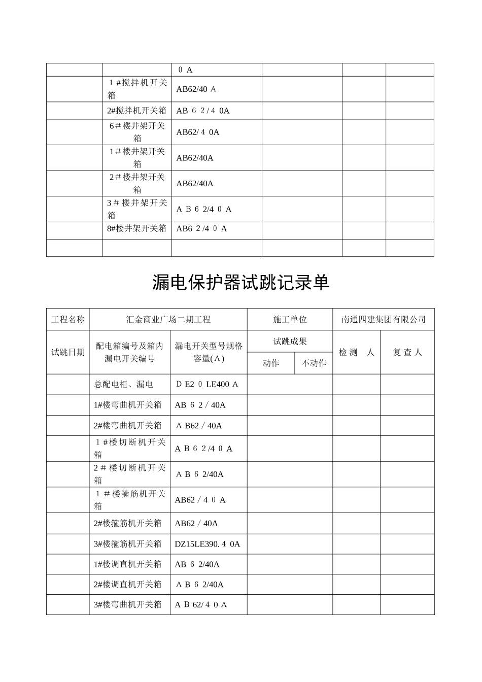 漏电保护器试跳记录单_第3页