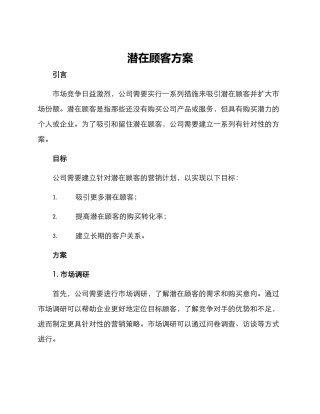 潜在顾客方案