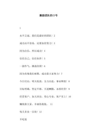 激励团队的口号