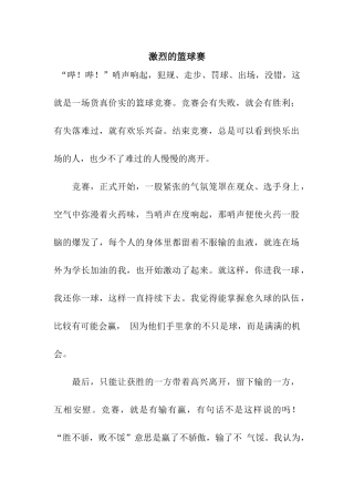 激烈的篮球赛