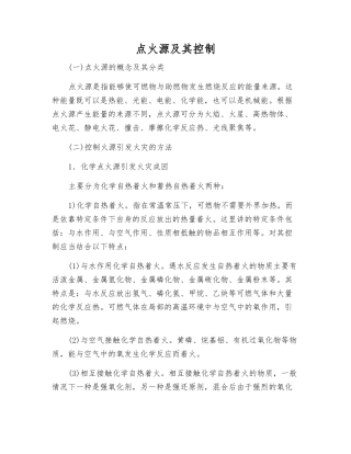点火源及其控制