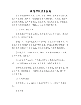 烧烫伤的应急措施