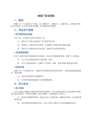 烧碱厂安全规程
