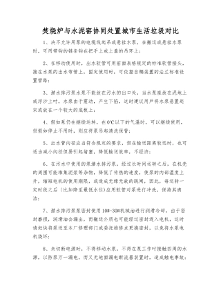 焚烧炉与水泥窑协同处置城市生活垃圾对比