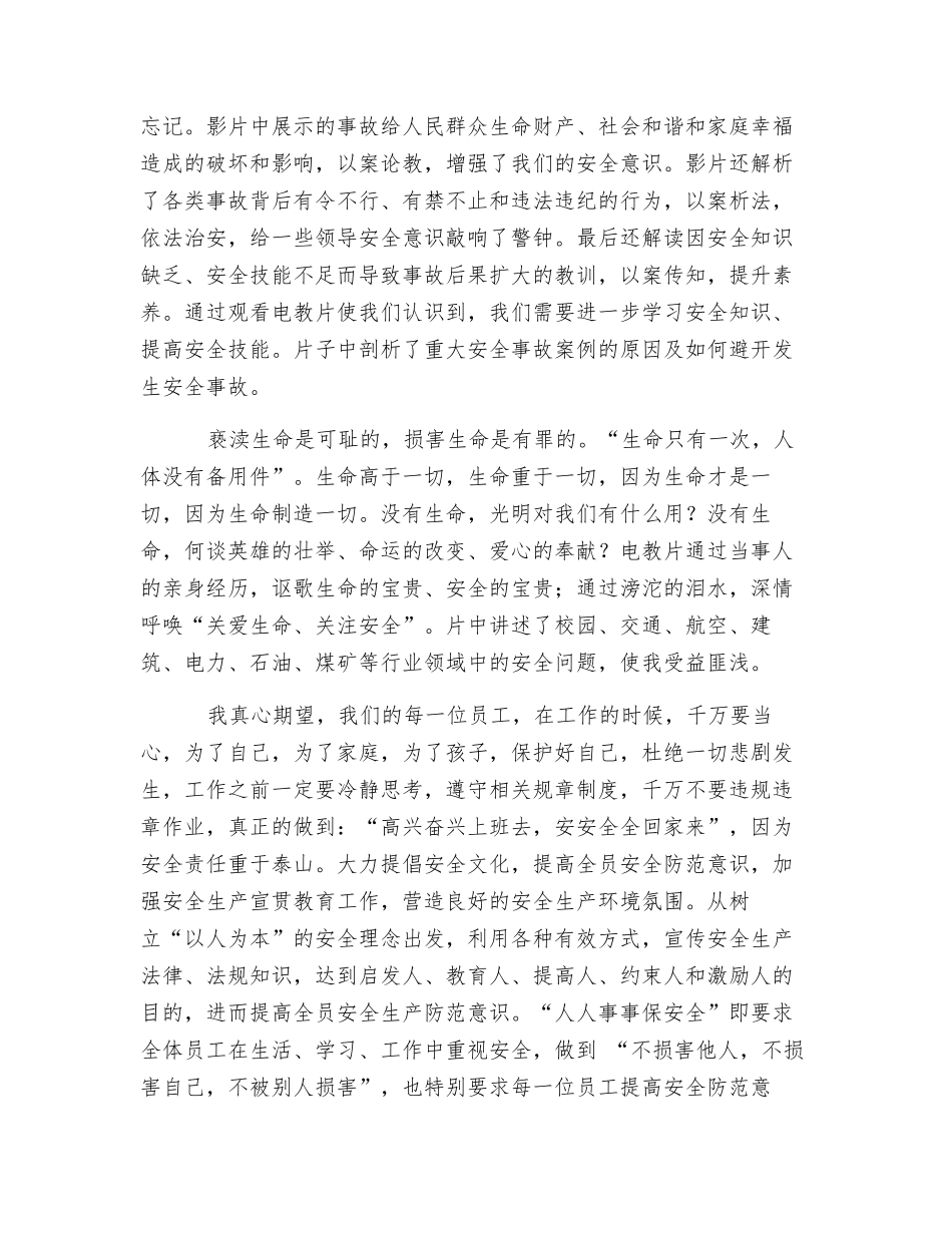 煤矿安全生产教育片观后感_第2页