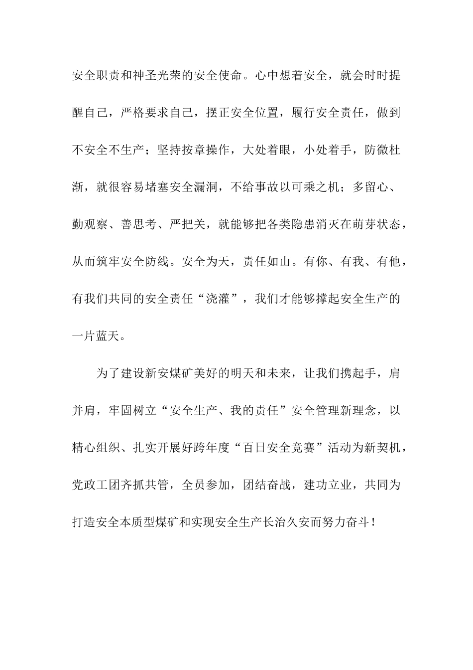 煤矿百日安全决心书_第3页