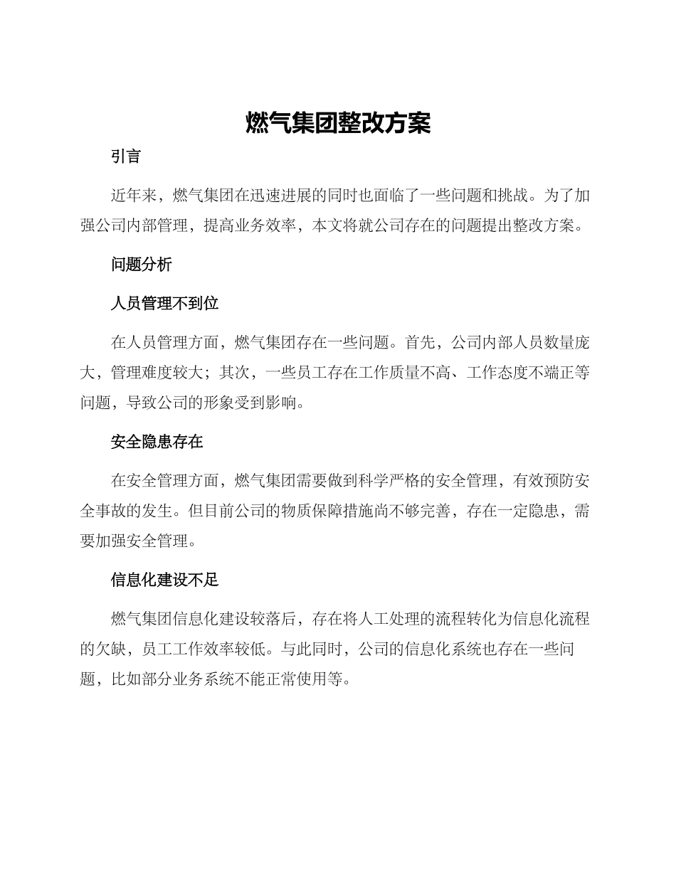 燃气集团整改方案_第1页