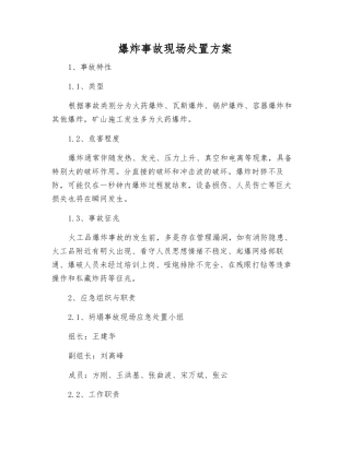 爆炸事故现场处置方案