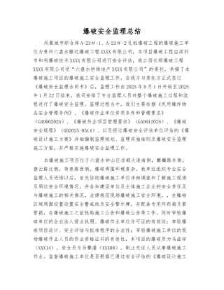 爆破安全监理总结