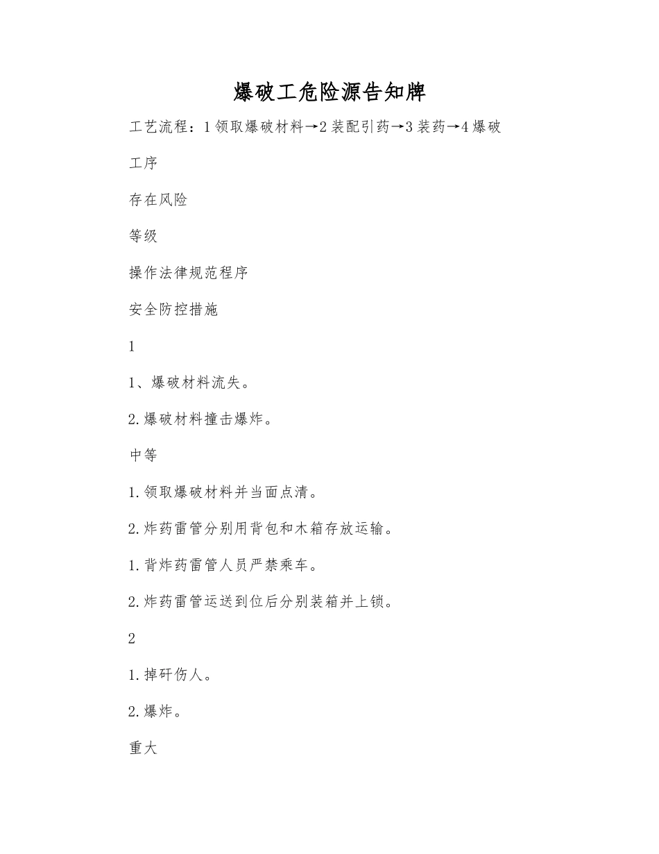 爆破工危险源告知牌_第1页