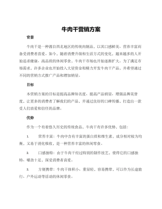 牛肉干营销方案