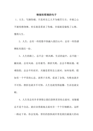特别有哲理的句子