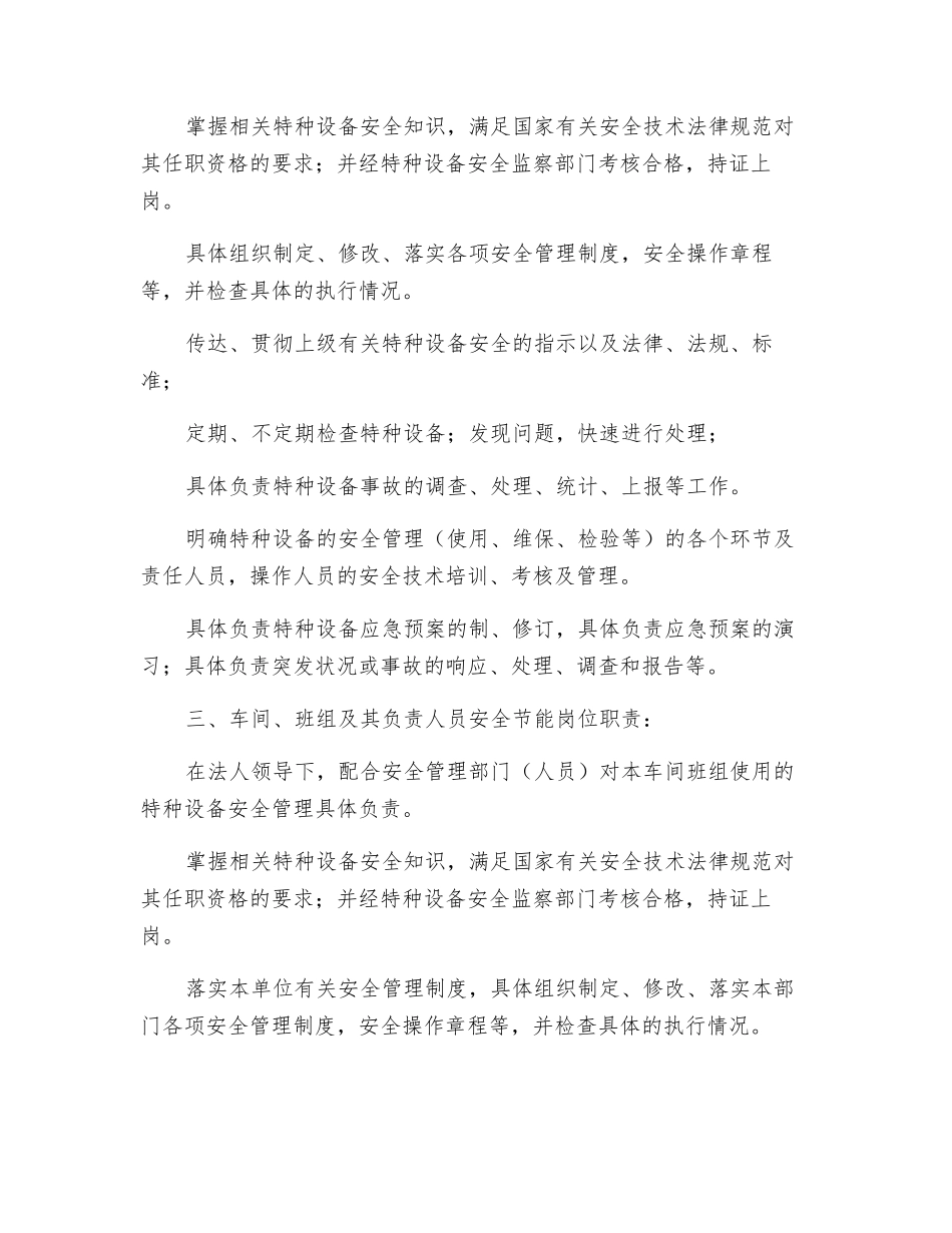 特种设备岗位安全生产节能责任制度_第2页