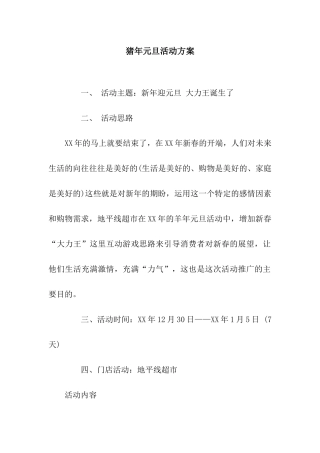 猪年元旦活动方案