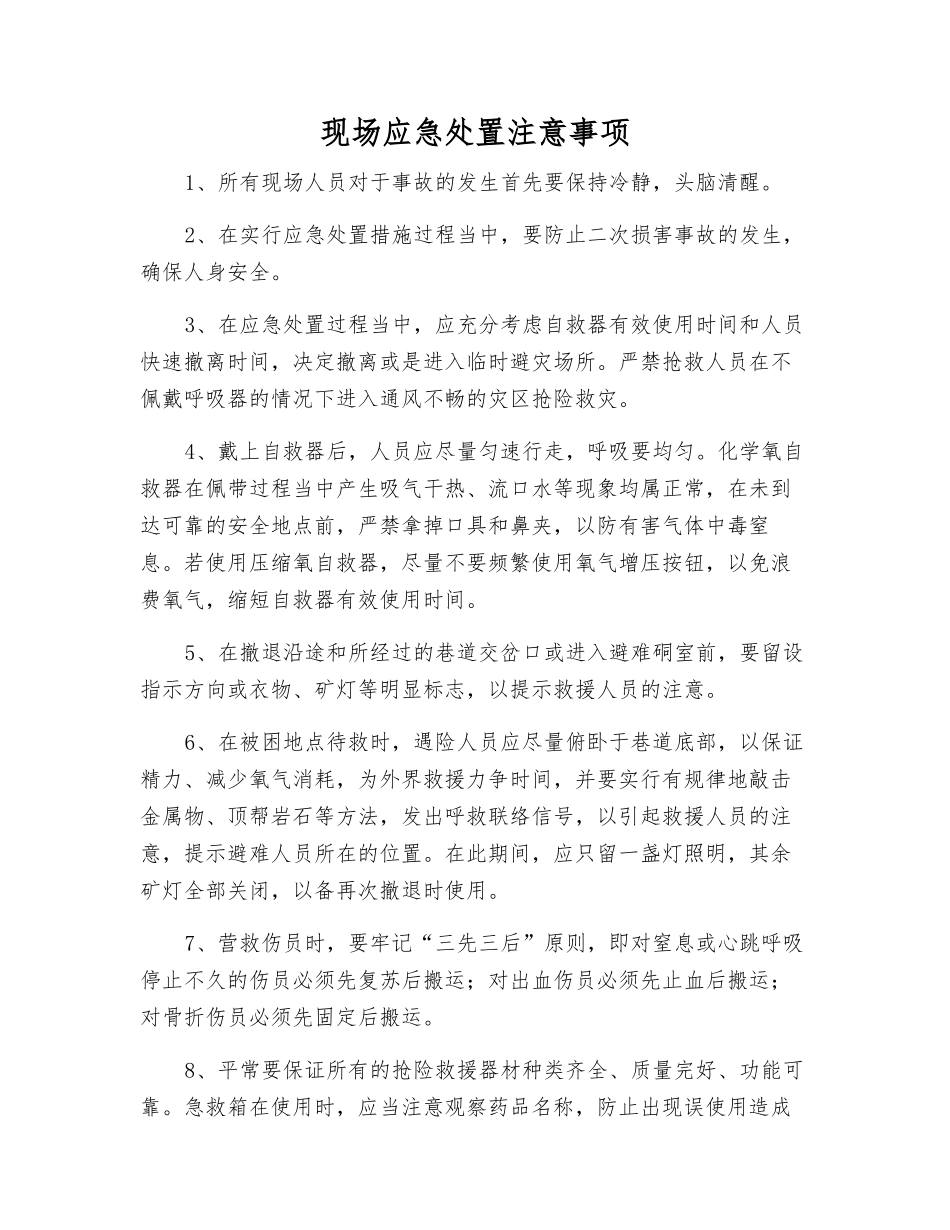 现场应急处置注意事项_第1页