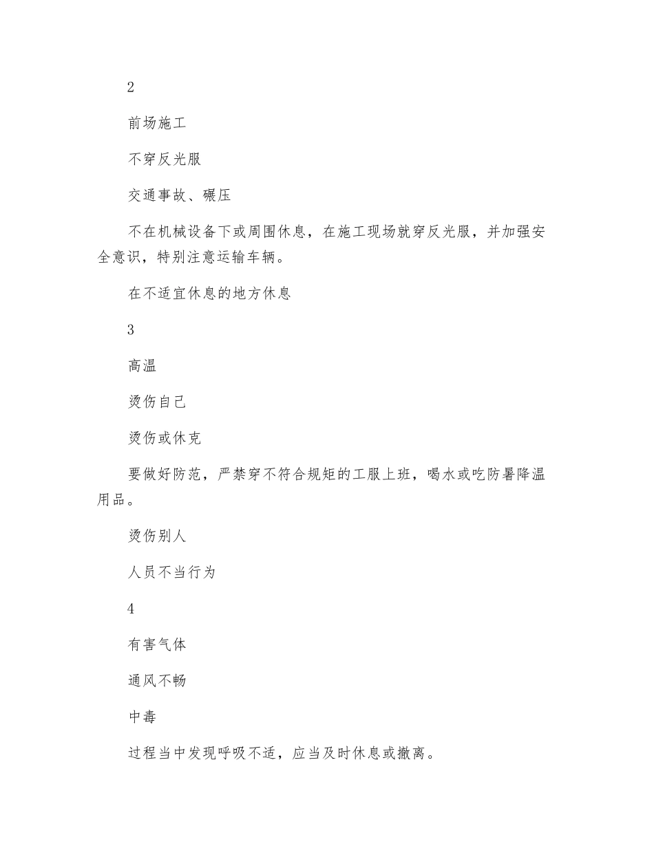 现场施工人员从业人员安全风险告知书_第2页