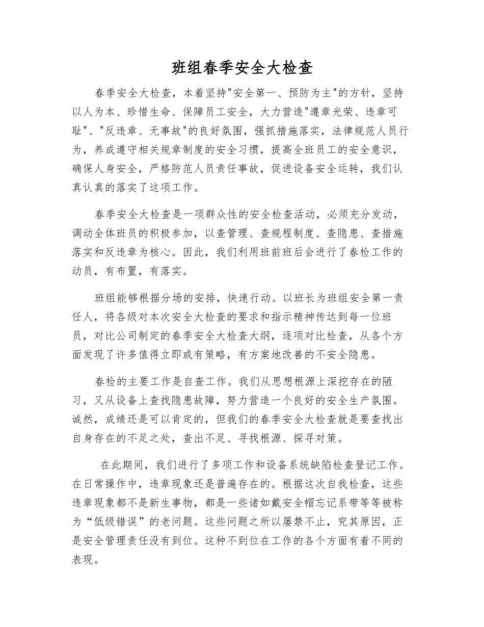 班组春季安全大检查_第1页