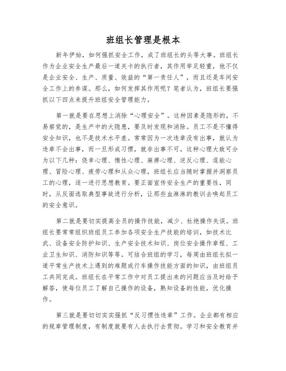 班组长管理是根本_第1页