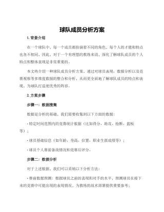球队成员分析方案