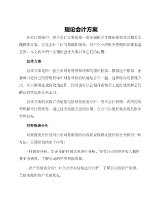 理论会计方案