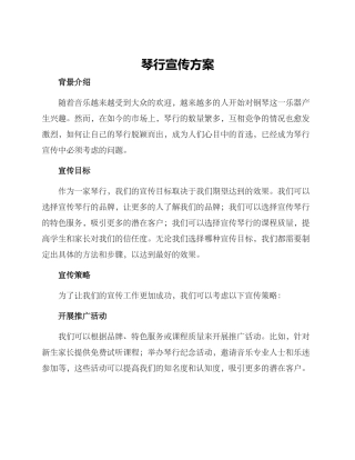 琴行宣传方案