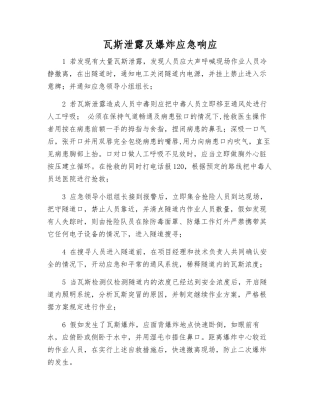 瓦斯泄露及爆炸应急响应