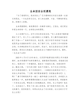 生命因安全而美丽