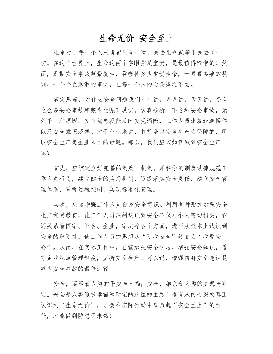 生命无价-安全至上_第1页
