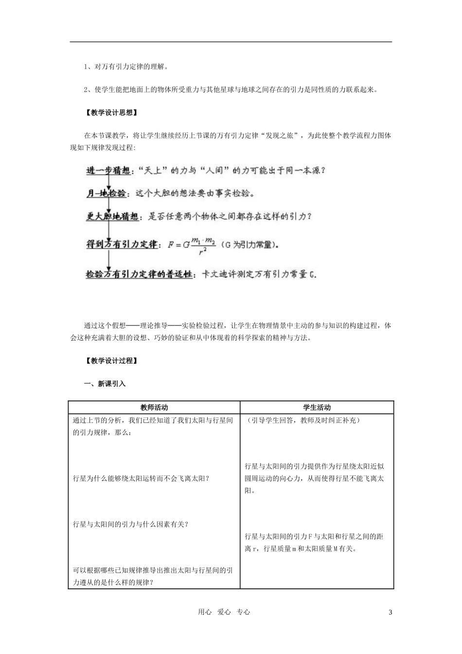 高中物理 万有引力定律及其应用学案 粤教版必修2_第3页