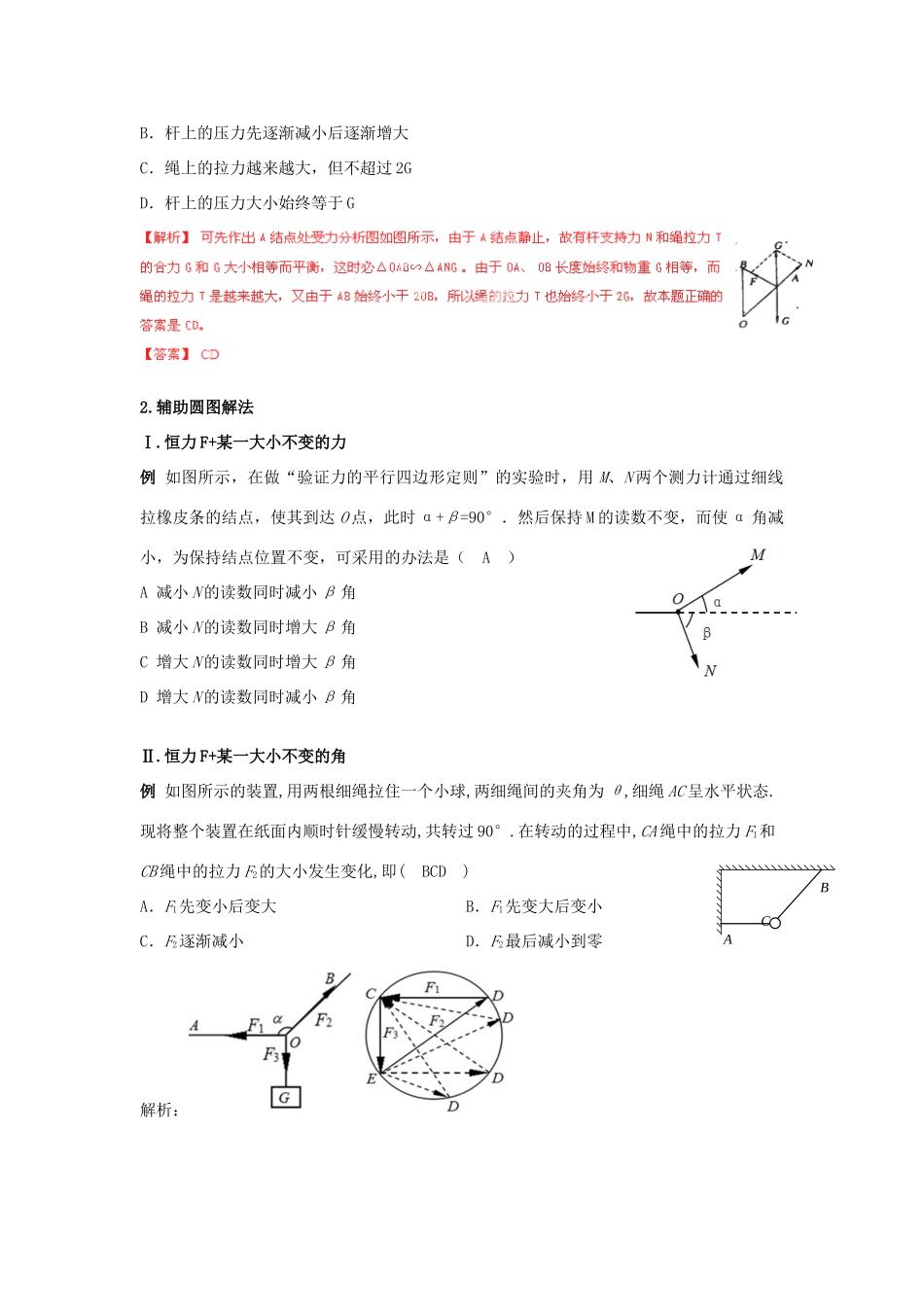 高中物理 动态平衡问题图解法 新人教版必修1-新人教版高一必修1物理素材_第2页