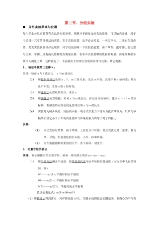 高中物理 分组实验汇总素材