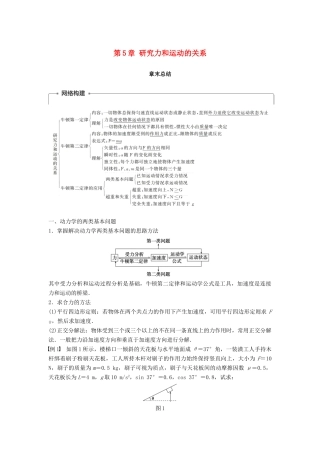 高中物理 第5章 研究力和运动的关系章末总结学案 沪科版必修1-沪科版高一必修1物理学案
