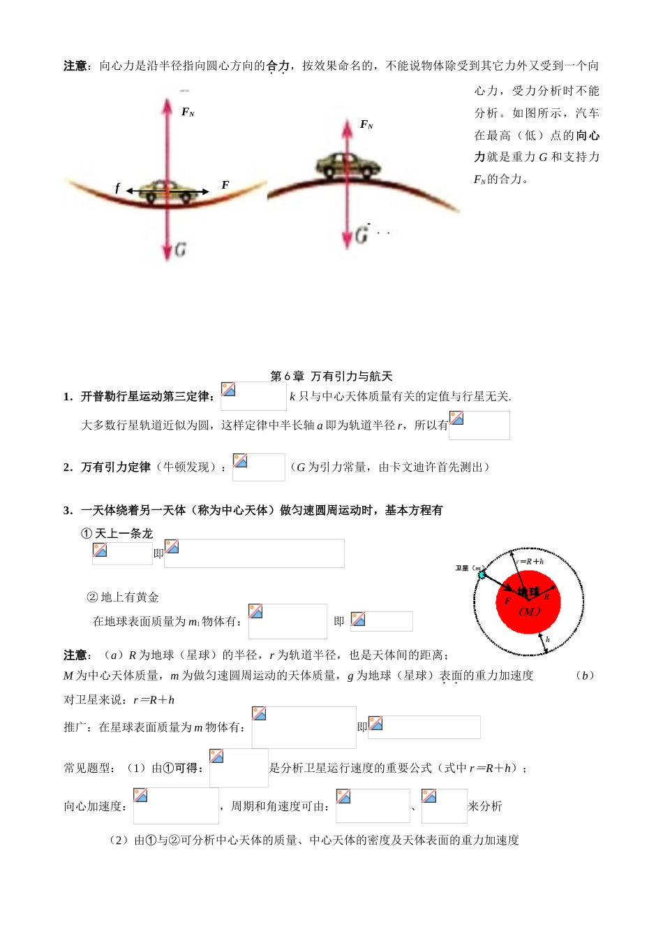 高中物理 核心规律公式整理 新人教版必修2_第2页