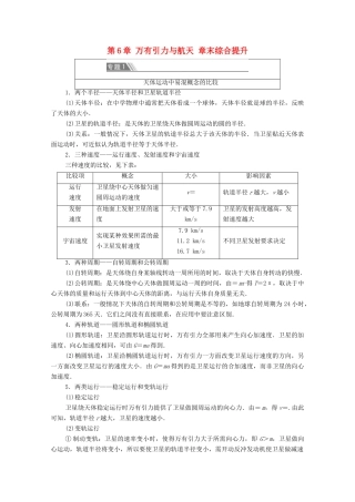 高中物理 第6章 万有引力与航天 章末综合提升学案 新人教版必修2-新人教版高中必修2物理学案