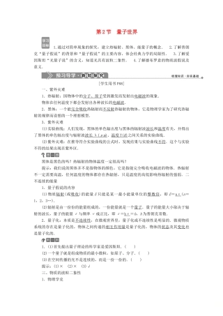 高中物理 第6章 相对论与量子论初步 第2节 量子世界学案 鲁科版必修2-鲁科版高一必修2物理学案