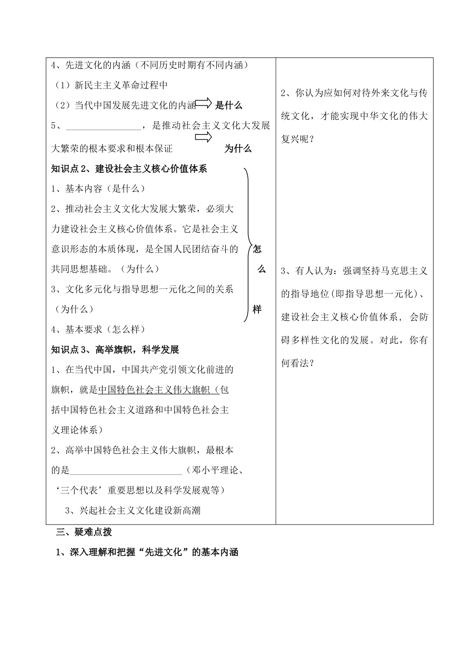 高中政治：坚持先进文化的前进方向 学案新人教版必修3_第2页