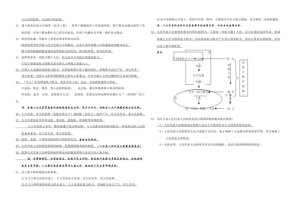 高中政治：政治生活读背提纲1（1—5课）人教版必修2_第3页