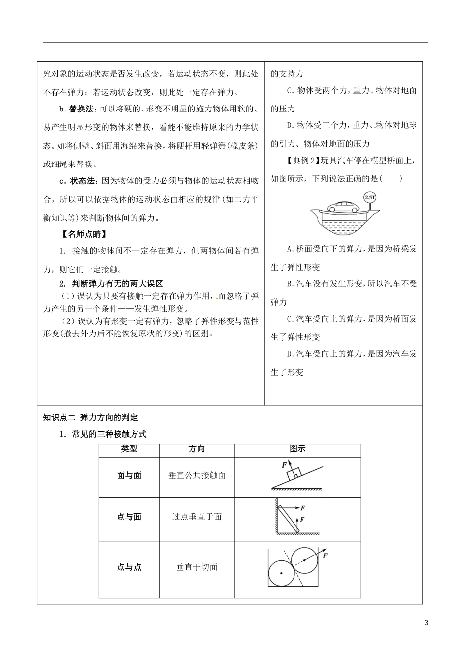 高中物理 相互作用（一）3.2 弹力学案-人教版高中全册物理学案_第3页
