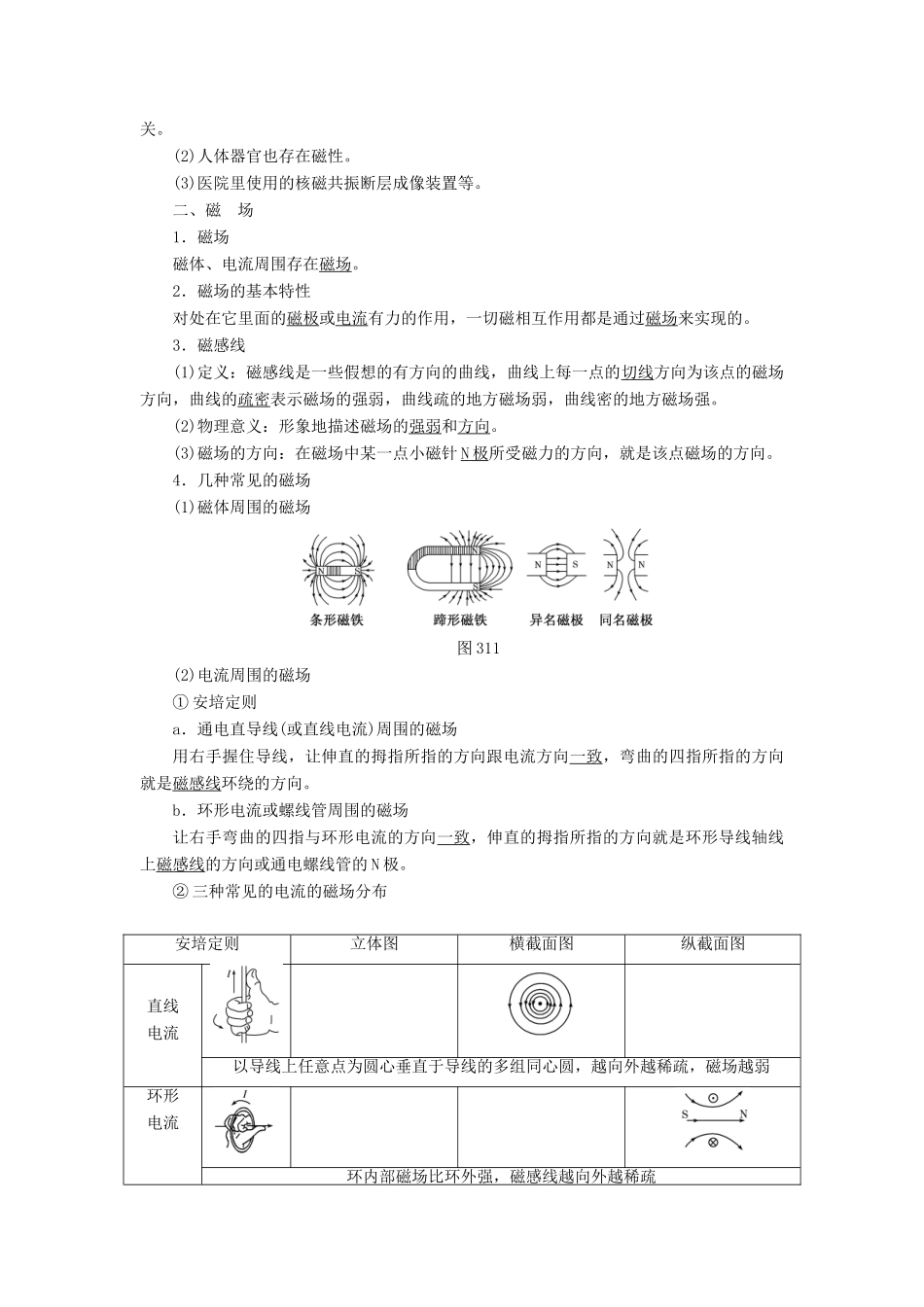 高中物理 第三章 磁场 第1节 磁现象 磁场教学案 教科版选修3-1-教科版高二选修3-1物理教学案_第2页
