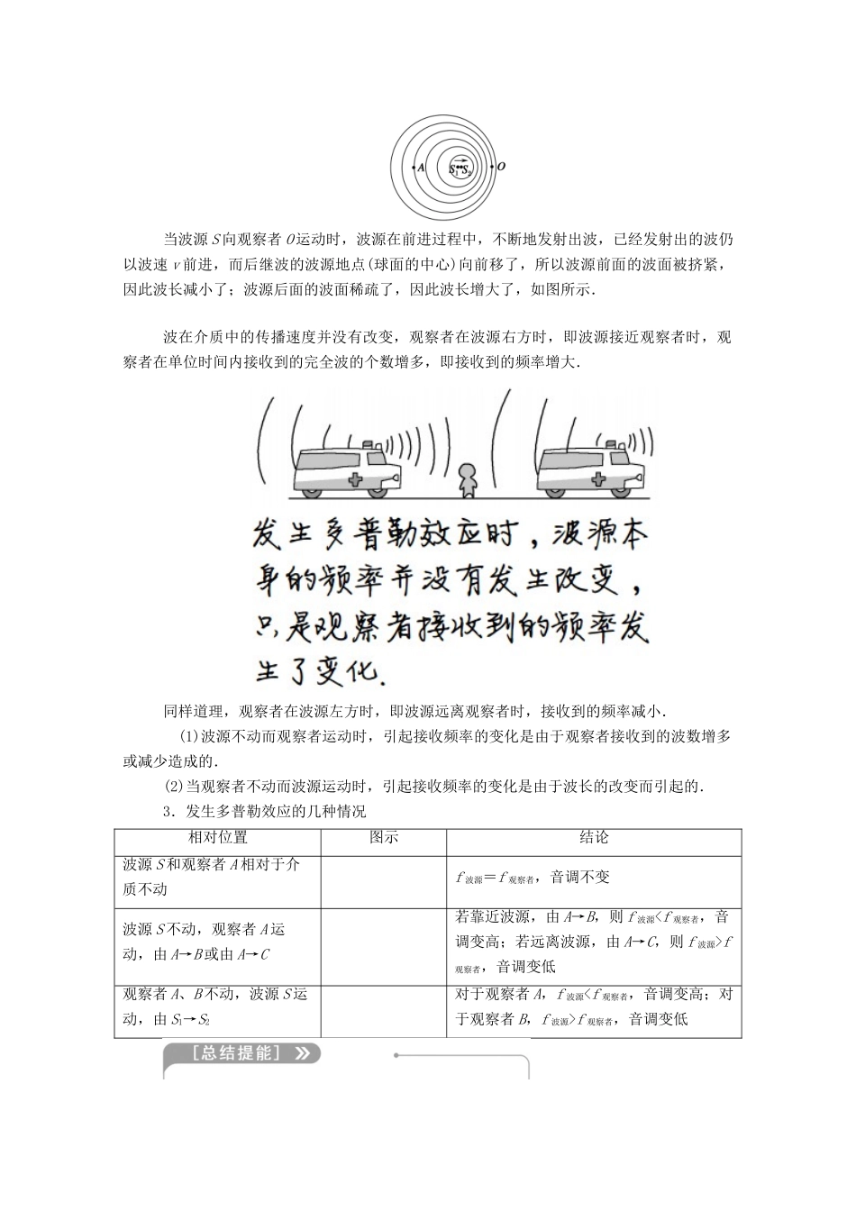 高中物理 第三章 机械波 5 多普勒效应教案 新人教版选择性必修第一册-新人教版高中第一册物理教案_第3页