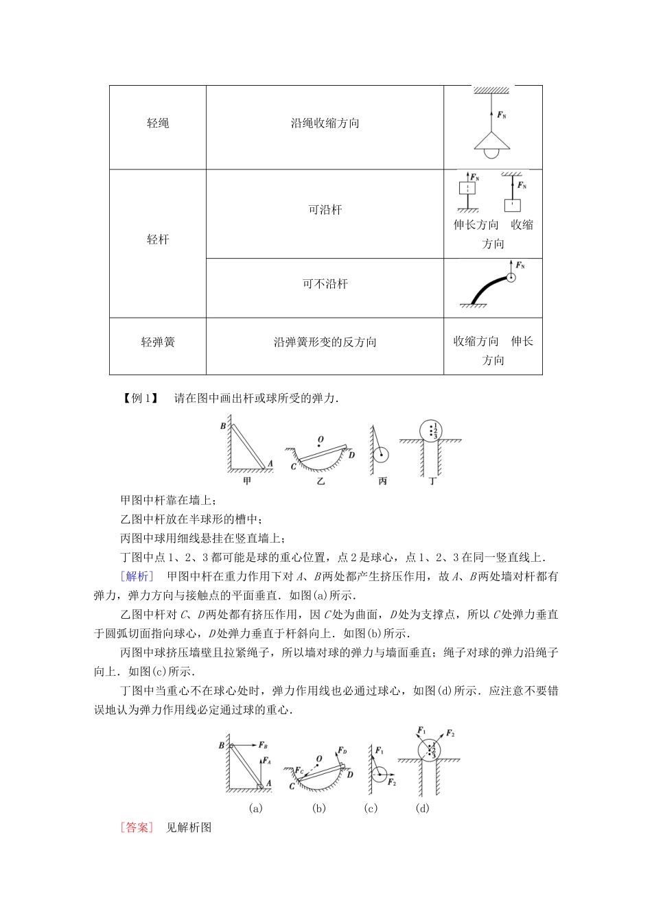 高中物理 第三章 相互作用 2 弹力学案 新人教版必修1-新人教版高中必修1物理学案_第3页