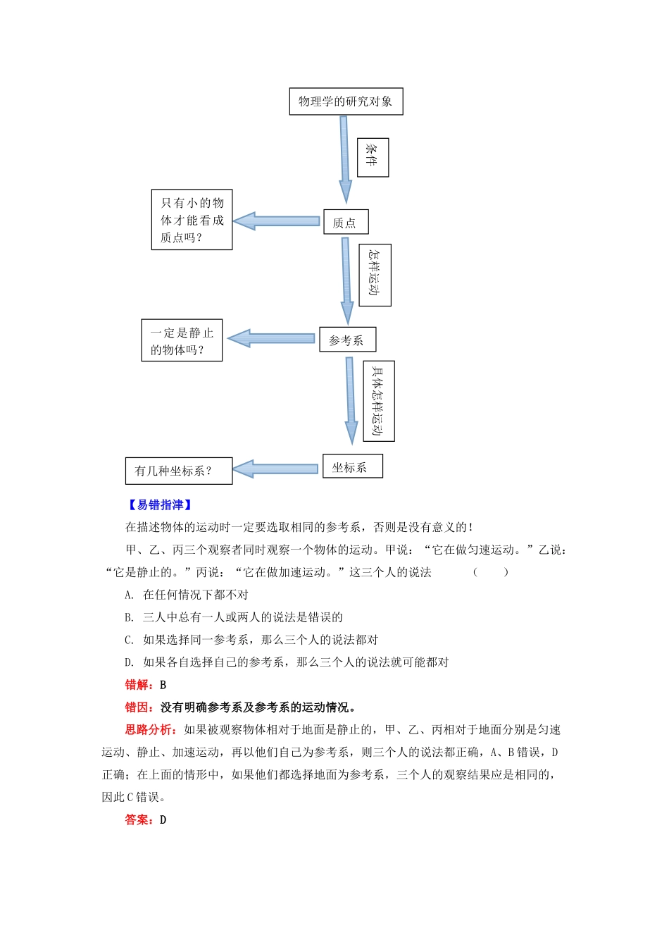高中物理 第一章 运动的描述 1.1 质点、参考系、空间和时间学案 教科版必修1-教科版高一必修1物理学案_第3页
