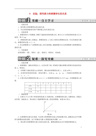 高中物理 第三章 相互作用 6 实验：探究弹力和弹簧伸长的关系学案 新人教版必修1-新人教版高一必修1物理学案