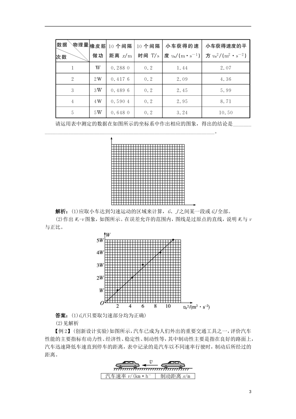 高中物理 第七章 机械能守恒定律 第六节 实验：探究功与速度变化的关系课堂探究学案 新人教版必修2-新人教版高一必修2物理学案_第3页