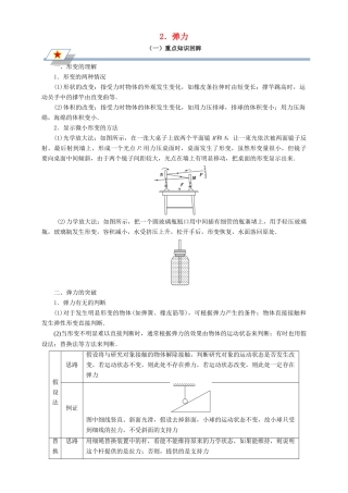 高中物理 第三章 相互作用 专题3.2 弹力重点回眸学案 新人教版必修1-新人教版高一必修1物理学案