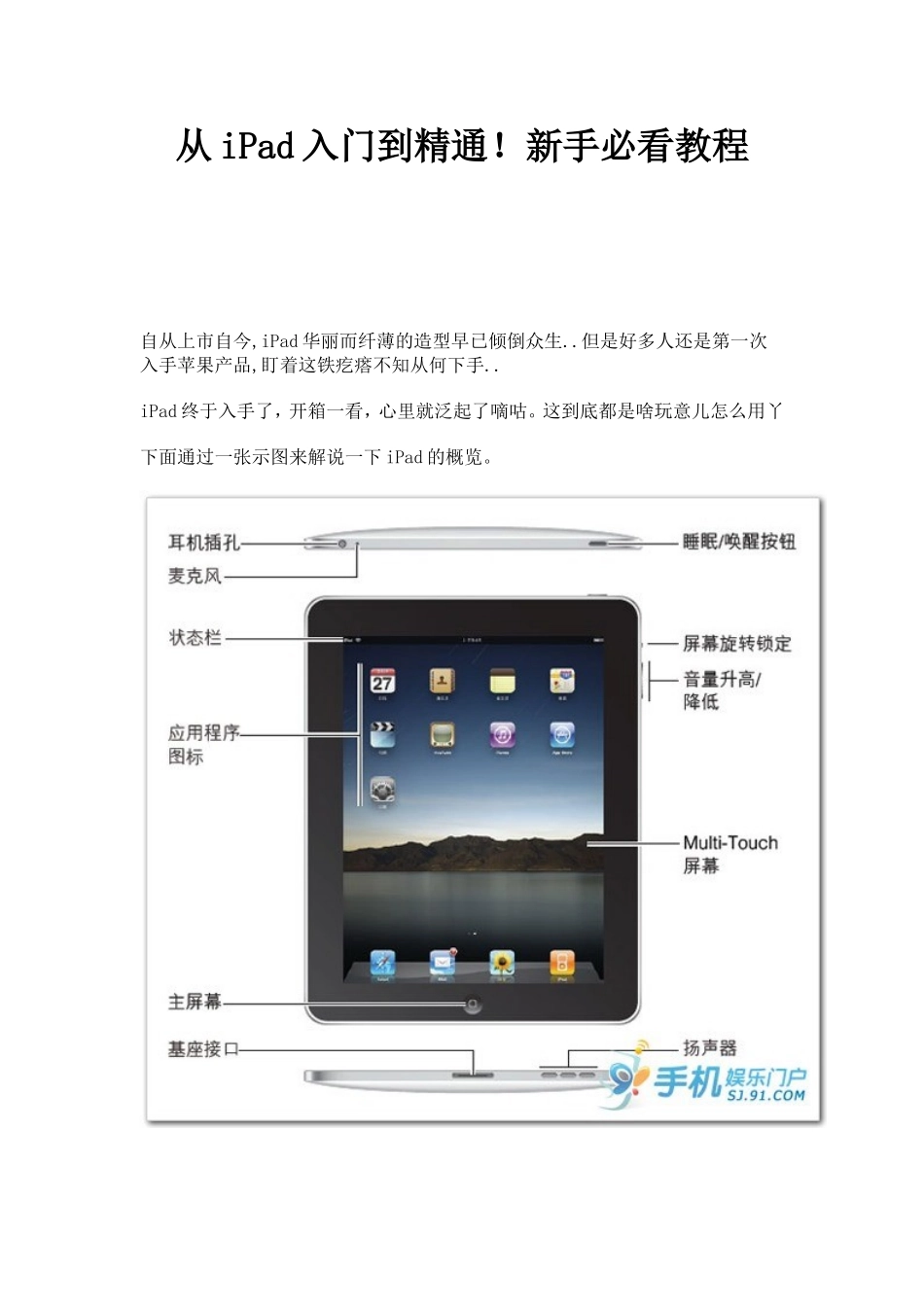 从iPad入门到精通！新手必看教程_第1页
